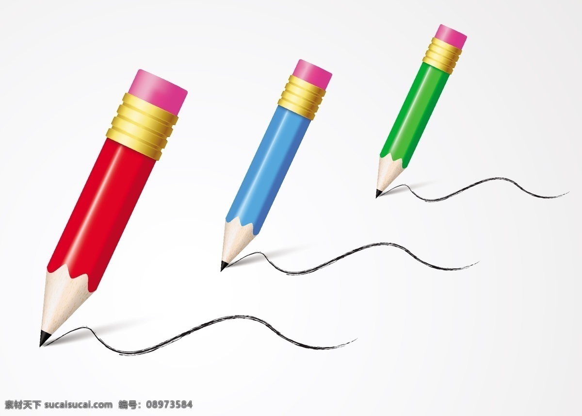 铅笔图片 铅笔 彩色 学习用品 开学素材 新学期 笔 卡通设计 生活百科