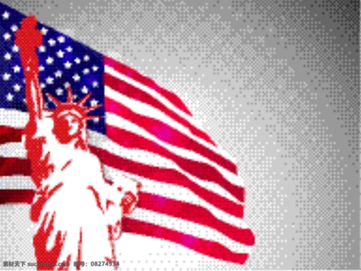 美国 国旗 自由 女神像 矢量图 日常生活