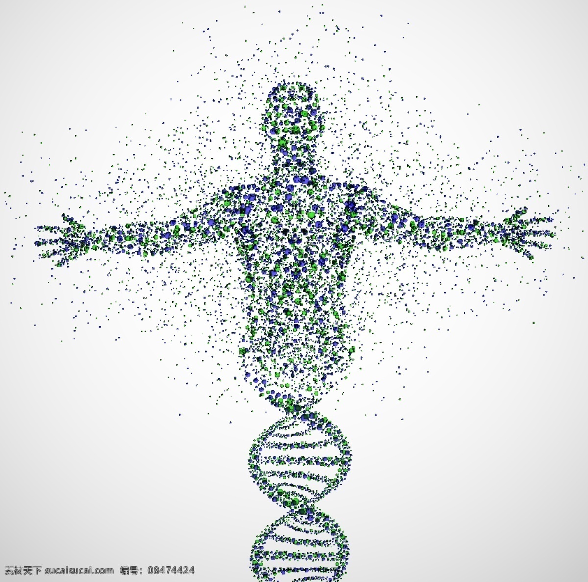 分子 组成 人物 双螺旋 粉色 医疗 医学 科学 生活百科 矢量素材 白色