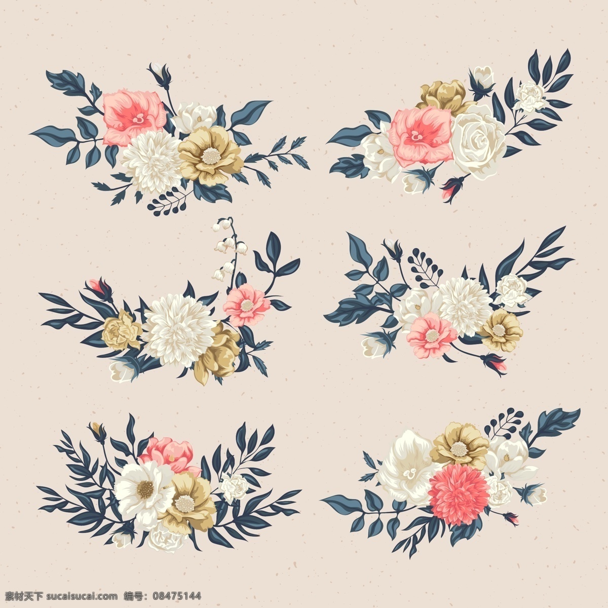 花环矢量图 花 草 花环 矢量图 夏季 平面设计