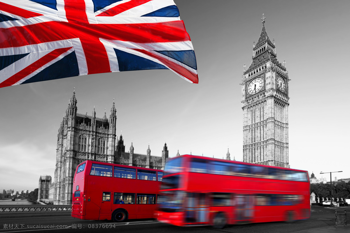伦敦街头 大本钟 公交巴士 公交车 双层巴士 英国 国旗 米字旗 英国议会大楼 英国大本钟 英国建筑 英国风景 英国旅游 英伦风情 景观设计 环境设计