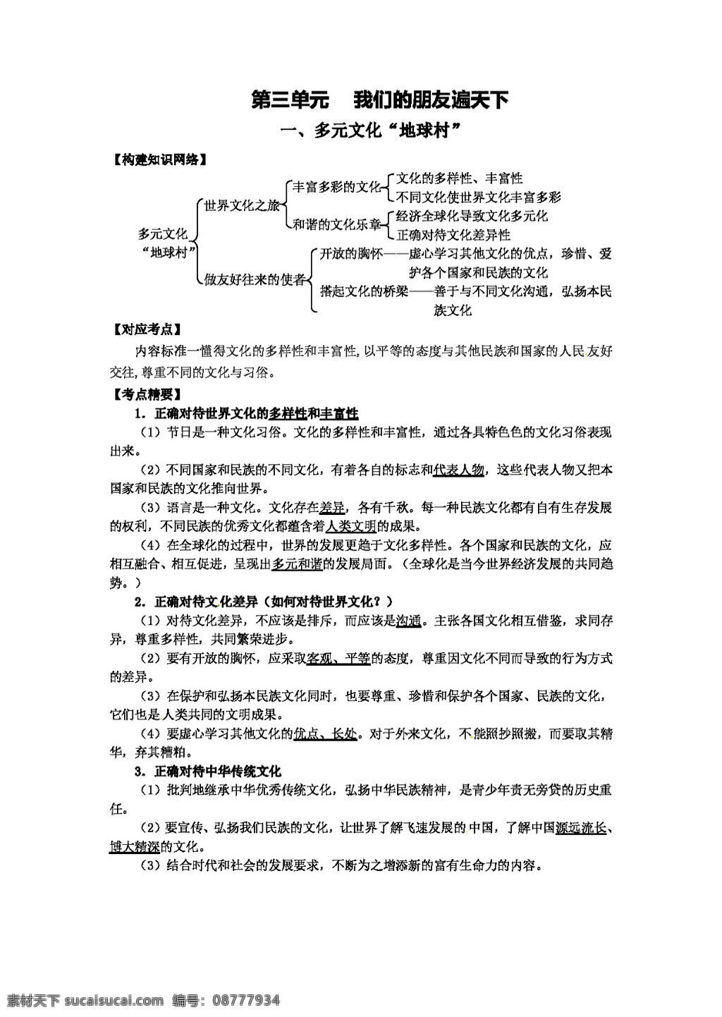 中考 专区 思想 品德 政治学 案 三 单元 我们 朋友 遍 天下 思想品德 学案 中考专区