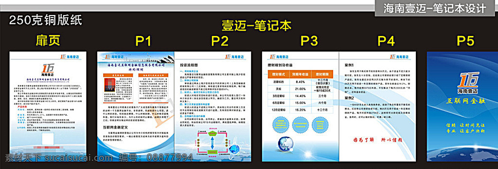 互联网 笔记本 内页 金融 简约 科技蓝 vi设计 白色
