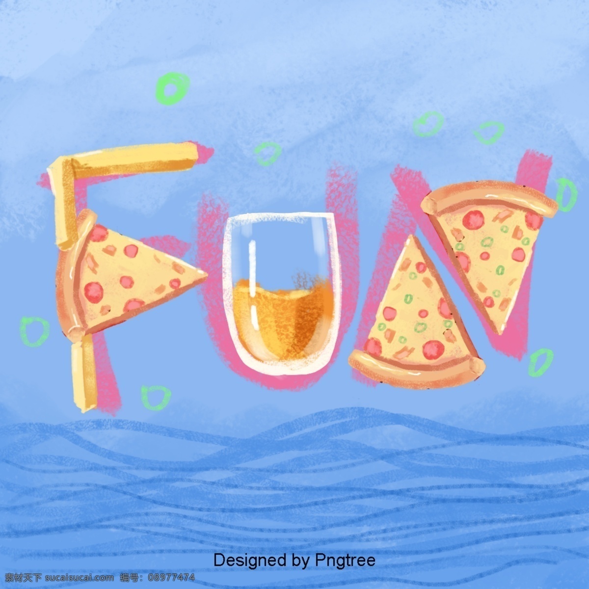 卡通 手绘 抽象 披萨 简单 美食 快餐 艺术设计 图案 图形