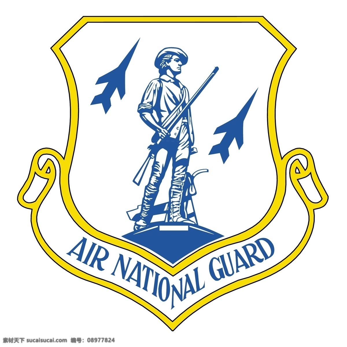 空军 国民 警卫队 矢量标志下载 免费矢量标识 商标 品牌标识 标识 矢量 免费 品牌 公司 白色