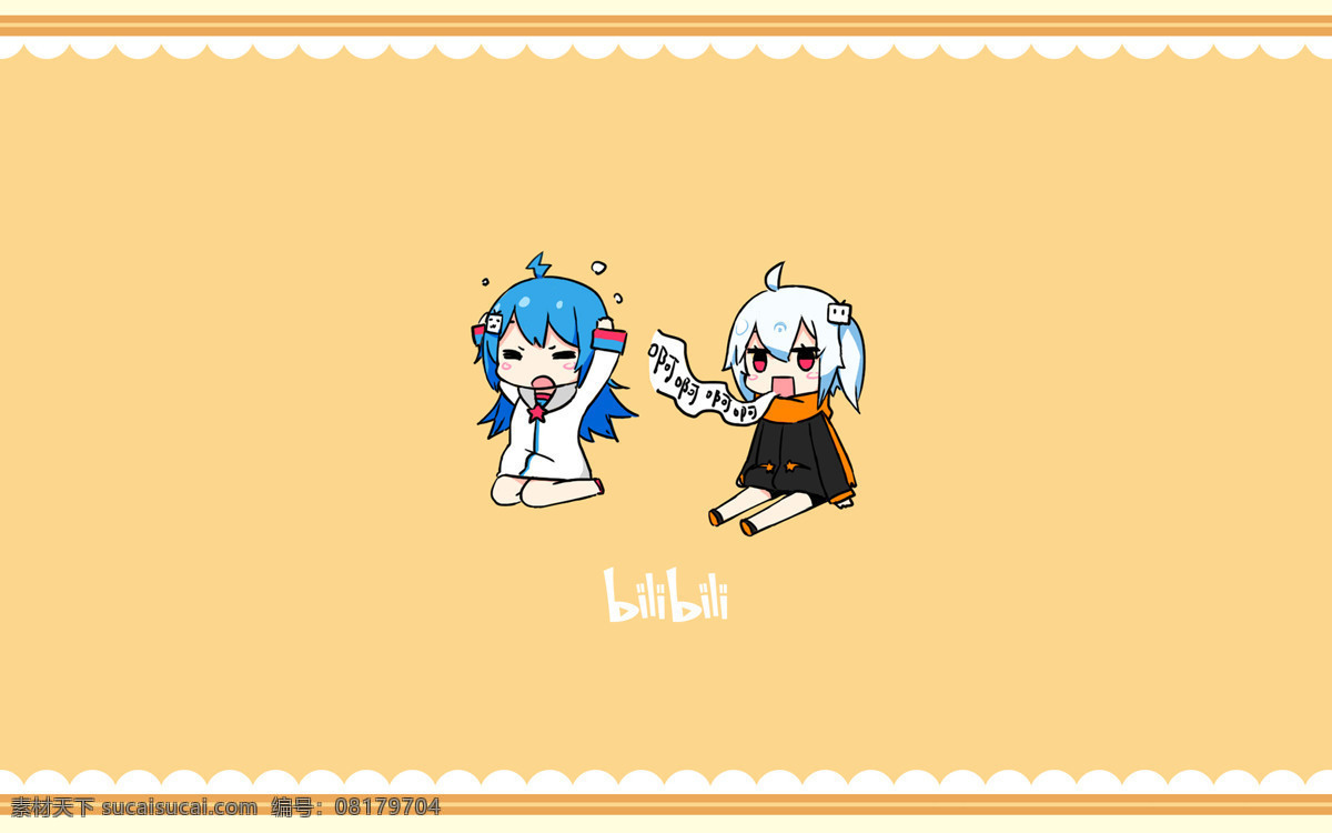 动漫 少女 长发 短发 可爱 背景图片