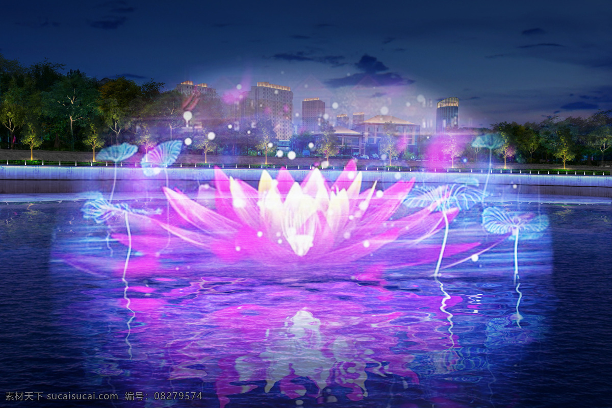 水幕 投影 效果图 水幕灯光秀 水幕投影效果 投影效果图 灯光秀图片 水幕投影图片 3d设计