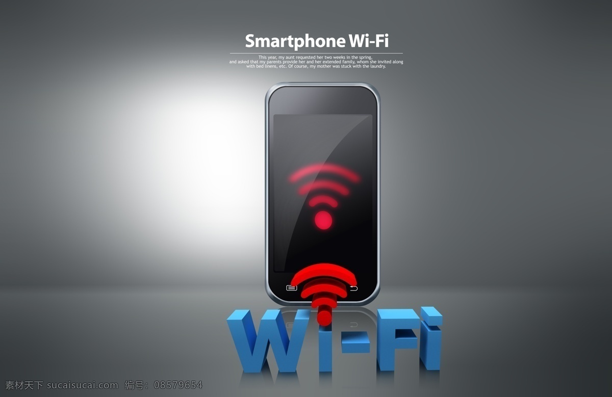 黑色 手机 前 蓝色 wifi psd素材 黑色手机 数码产品 通讯 wifi信号 无限网络 psd源文件