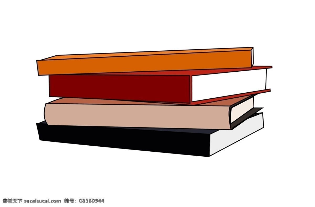 办公用品 书籍 插画 厚厚的书籍 卡通插画 办公器具 办公工具 上班用品 学习的书籍