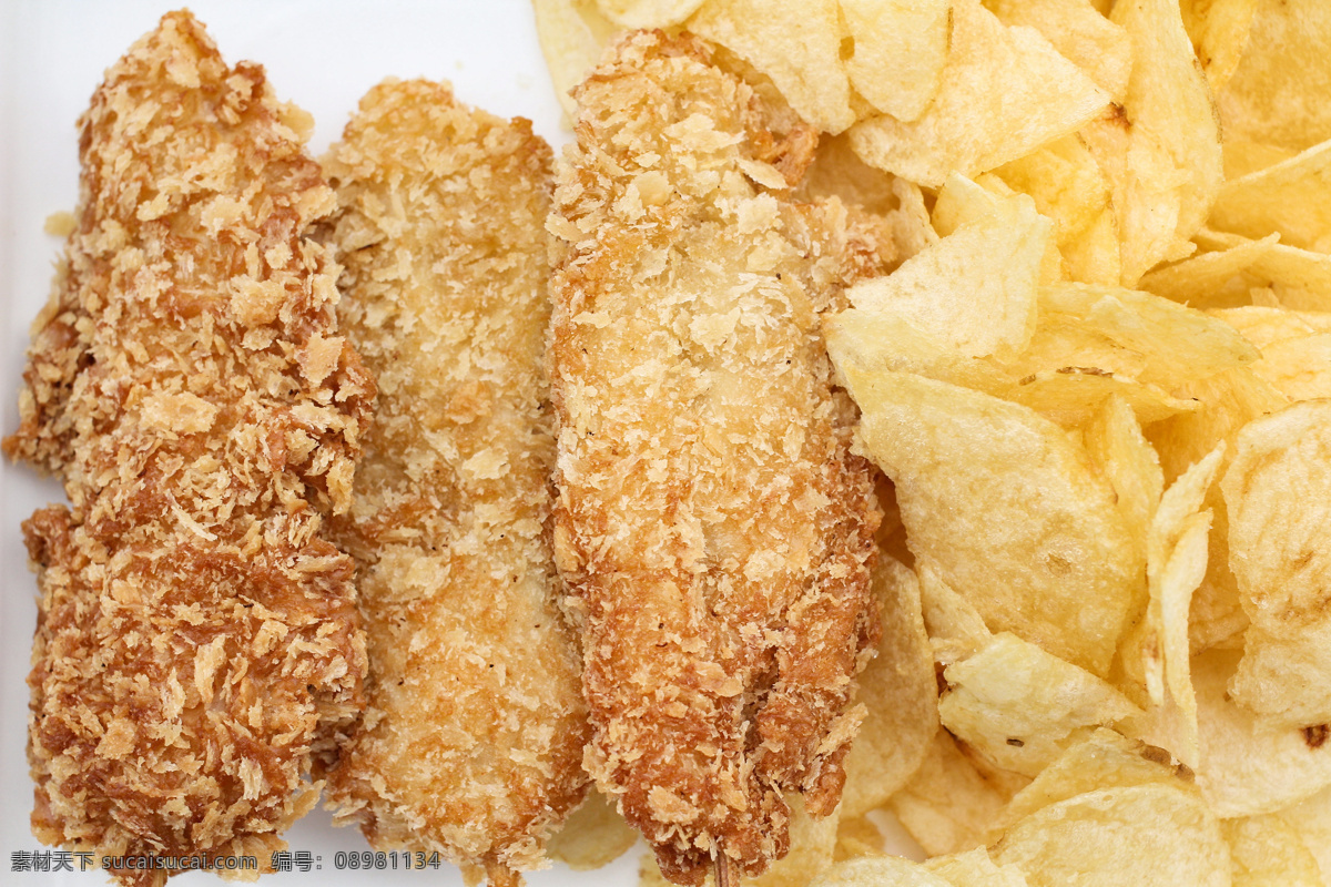 鸡 排 薯片 鸡排 食物 美食 外国美食 餐饮美食