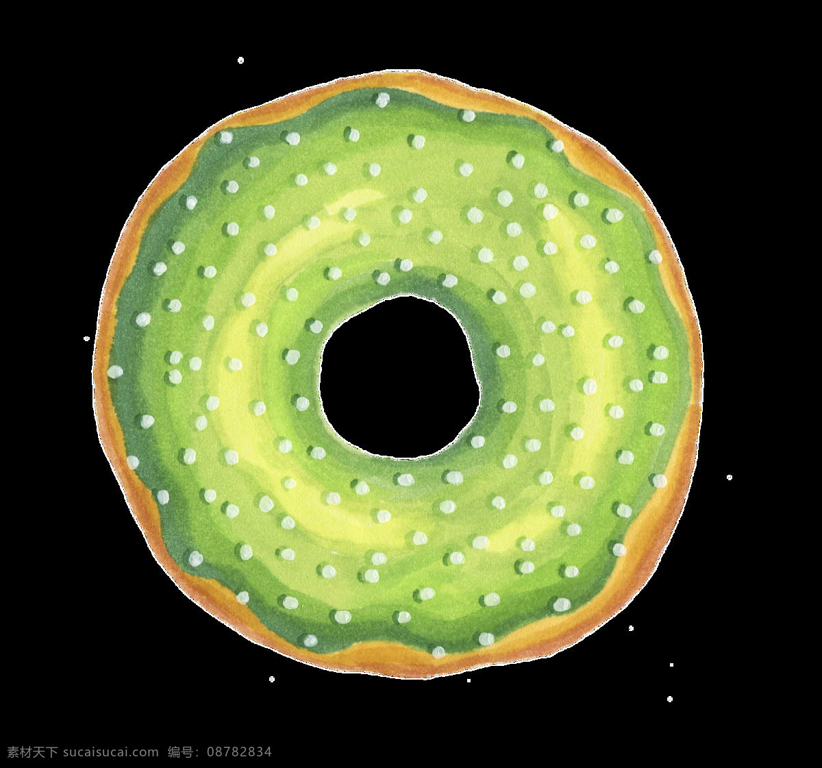 绿色 甜甜 圈 卡通 透明 甜甜圈 抠图专用 装饰 设计素材