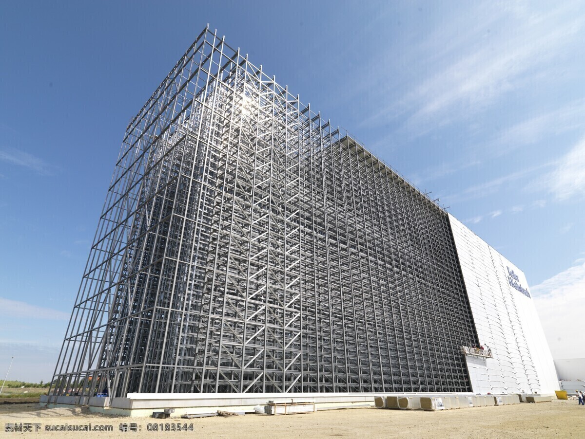 未 完成 建筑 钢铁 楼 天空 云 钢架