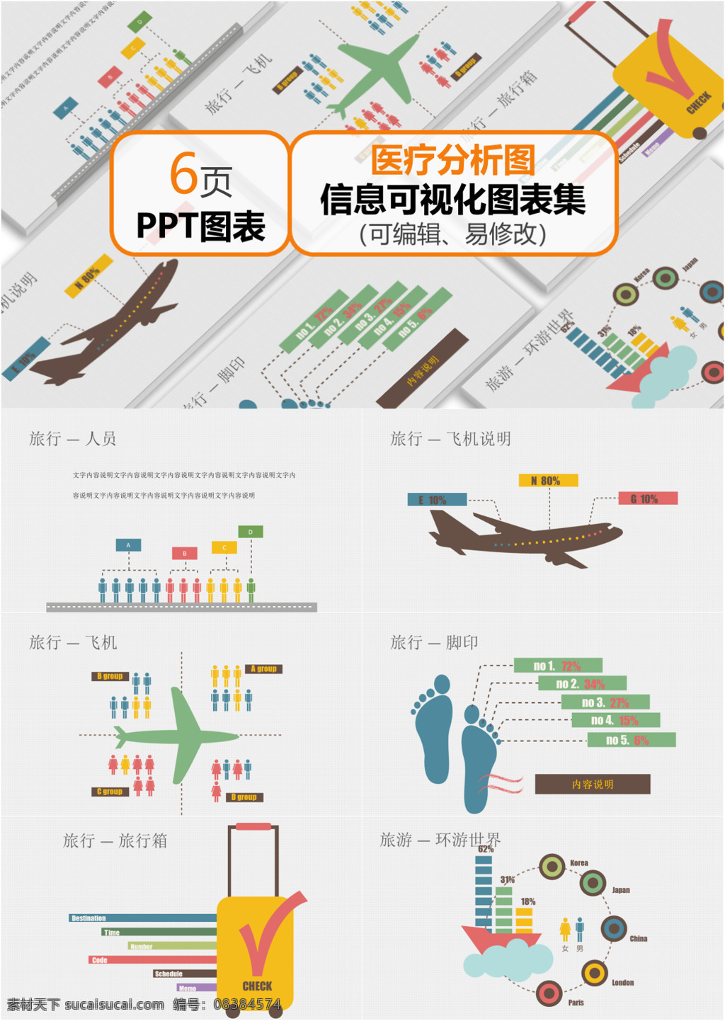 通用 创意 医疗 分析图 图表 合集 精美 精致 大气 彩色 医疗分析图 ppt图表 图表合集 信息可视化