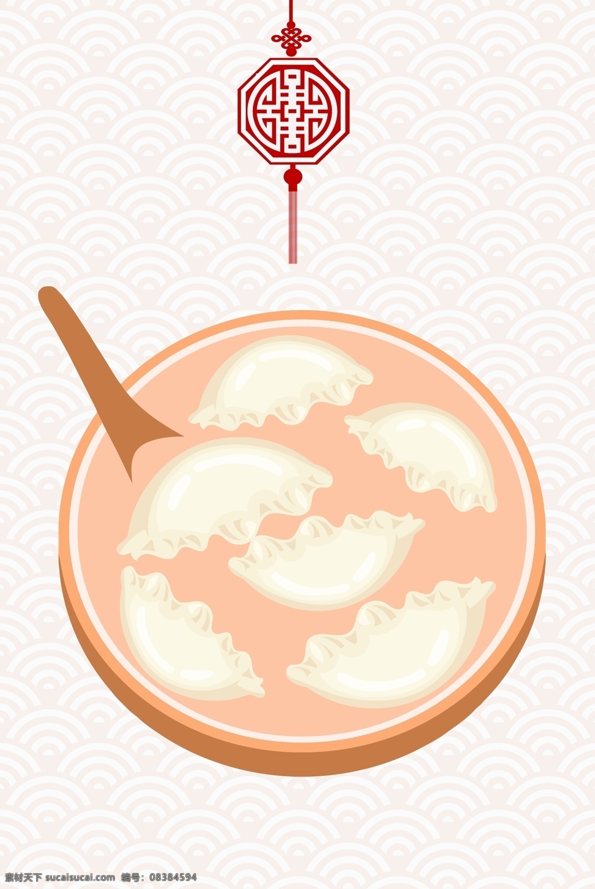 2019 新年 过年 好 饺子 宣传海报 背景 卡通 红色 盘子 祥云 剪纸 2018 新年快乐 拟人 窗花