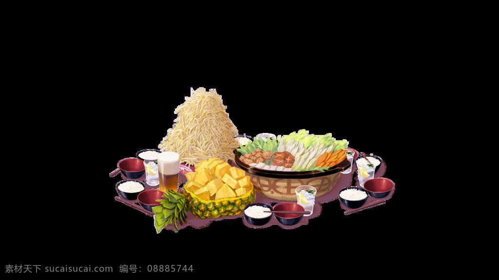 火锅 食 材 元素 美食 食材