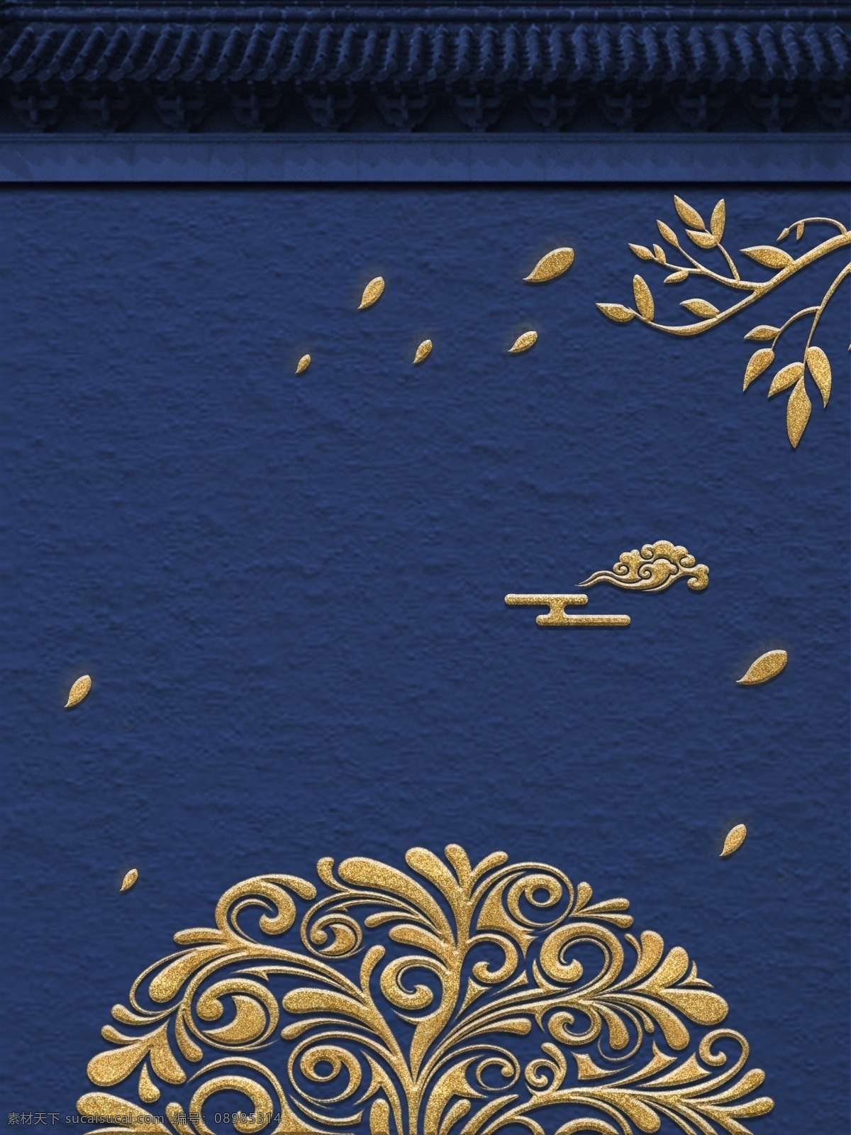 贵 气 金色 花纹 广告 背景 广告背景 中国风 祥云 文艺 典雅 花枝