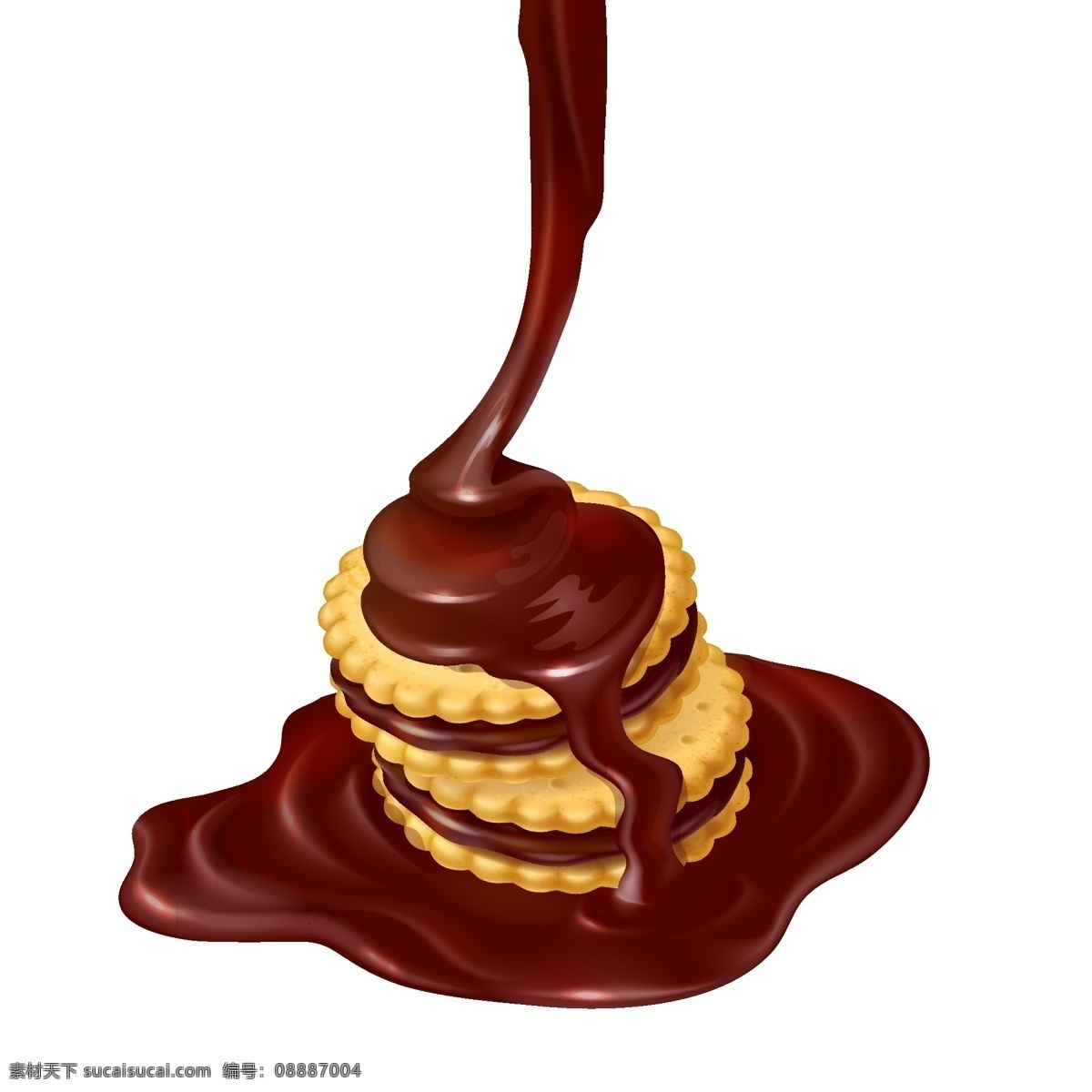 美味 巧克力 饼干 插画 零食 美食 甜品