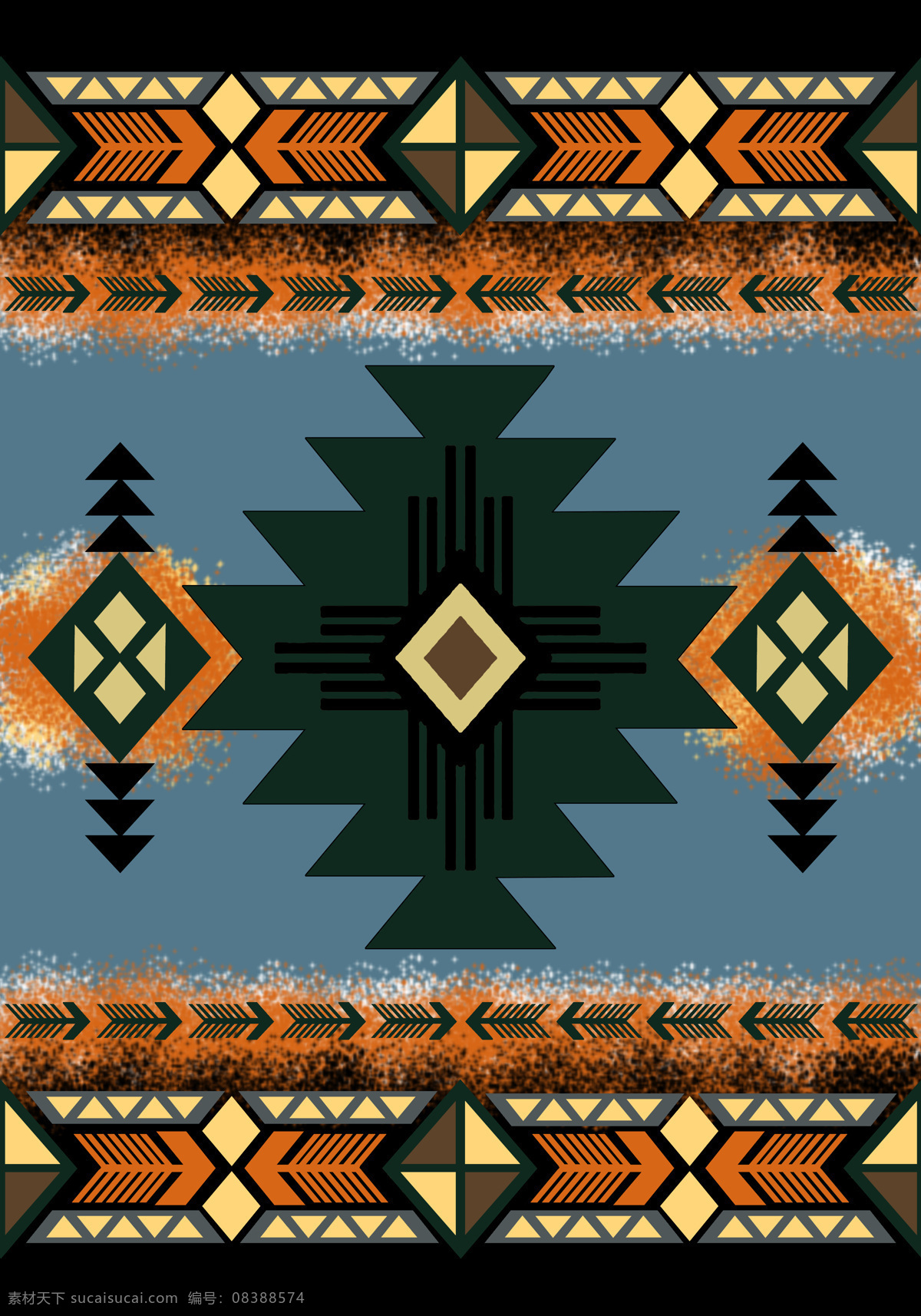 墨西哥 西南图 毛毯 传统 图腾 底纹 花纹 复古花纹 名族 文化 黑色 墨蓝 蓝 传统文化 文化艺术