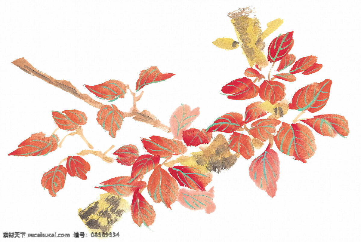 秋叶 水墨画 国画 水墨 水墨风格 水墨风景 源文件 植物 中国画 中国山水画 秋叶水墨 装饰画 文化艺术