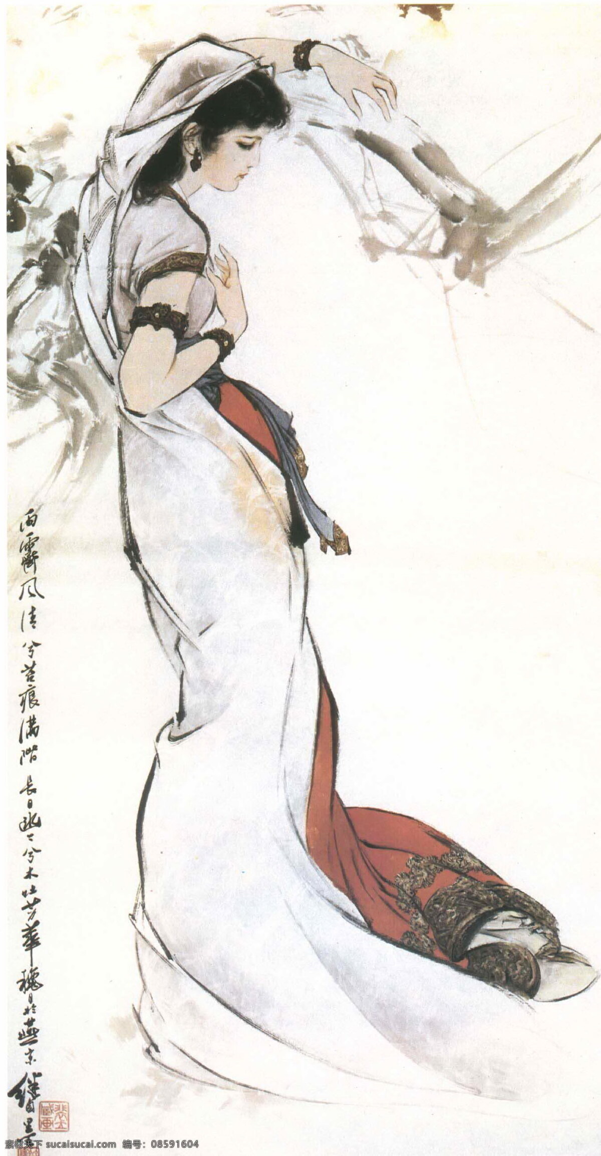 醉清风 国画人物 人物国画 国画 工笔画 国画艺术 现代国画 书法 国画作品 美女 女人 妇女 绘画书法 文化艺术