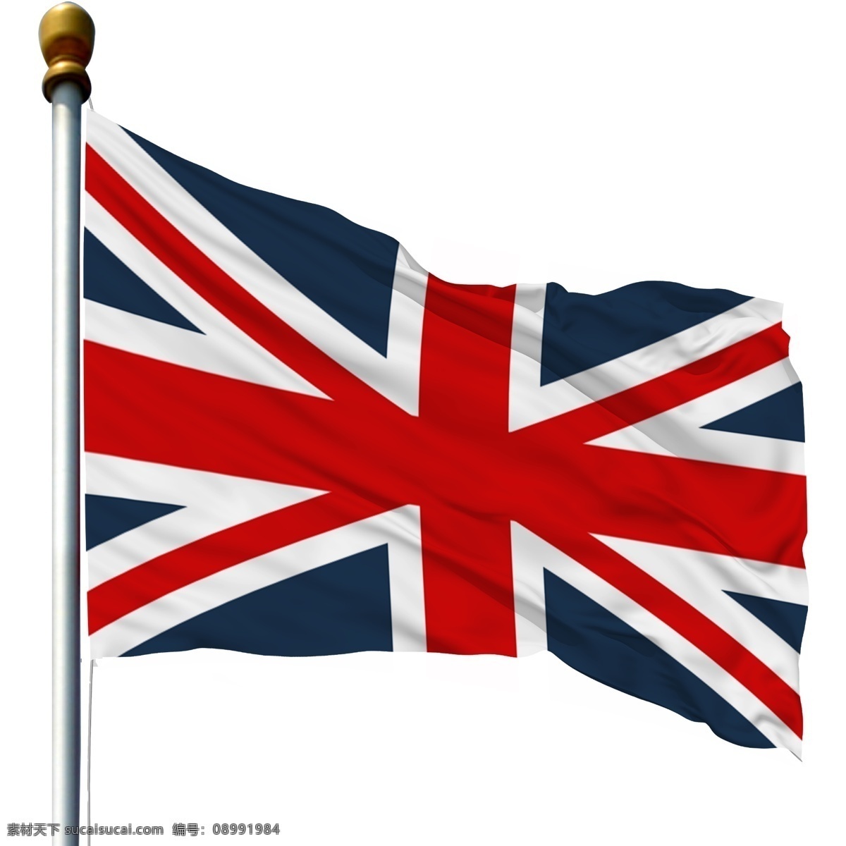 带 旗杆 英国 国旗 飘扬的旗子 带旗杆的旗子 带旗杆的国旗 飘扬 英国国旗