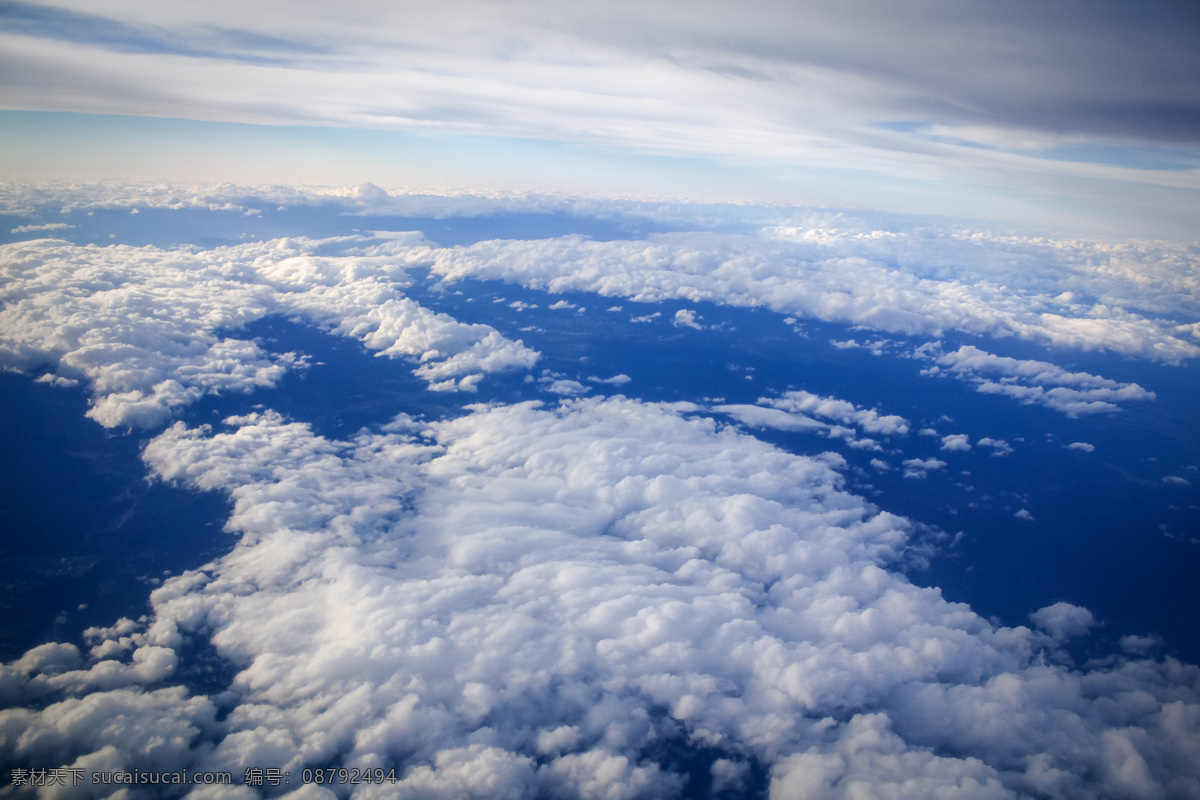 空中俯瞰云层 空中 白云 飞机 天空 高空 俯瞰 云海 自然风景 自然景观