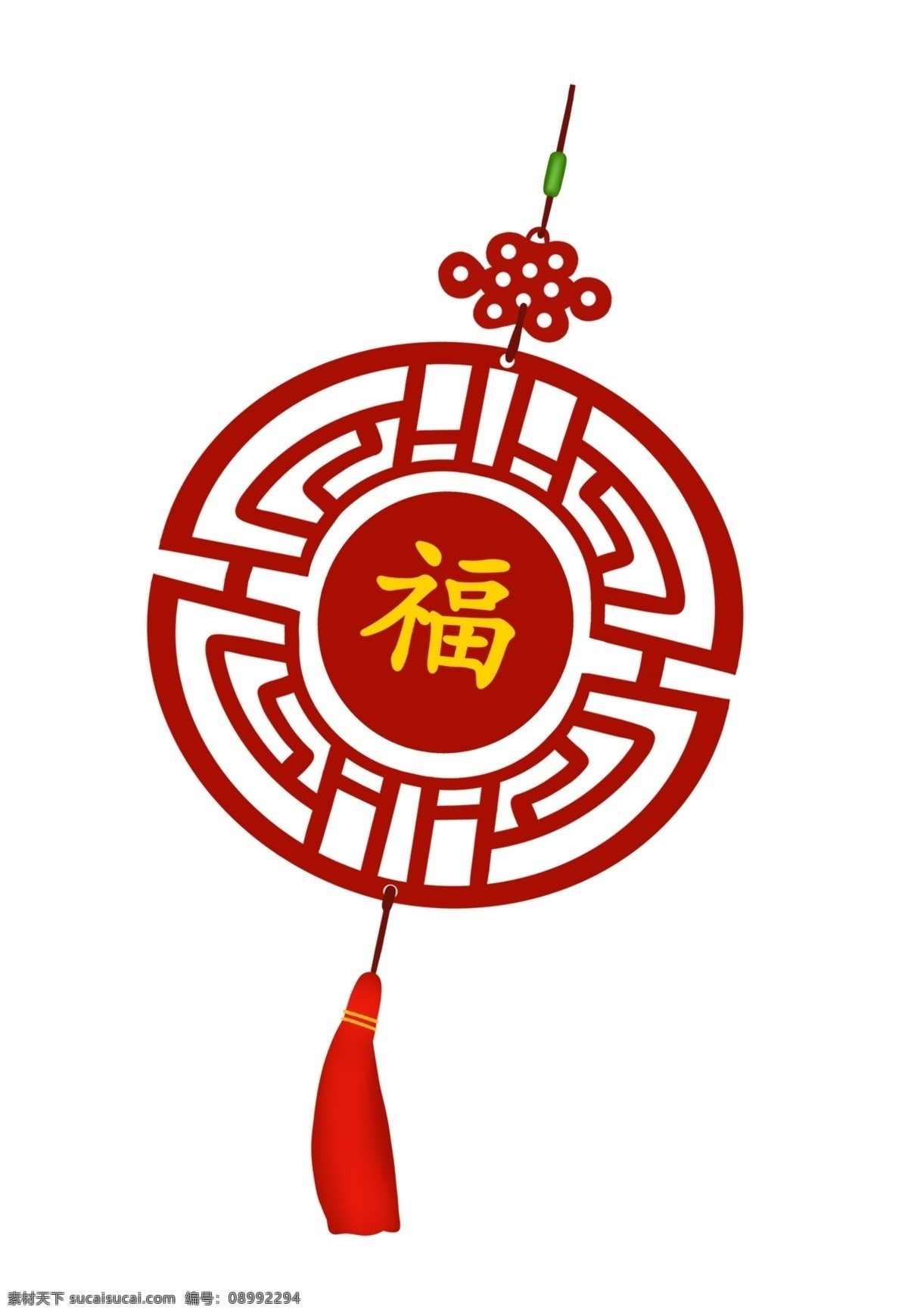 春节 喜庆 红色 福字 手绘 插画 中国结 新春 传统习俗 装饰图案 年夜饭 新年 春字 挂件 中国福