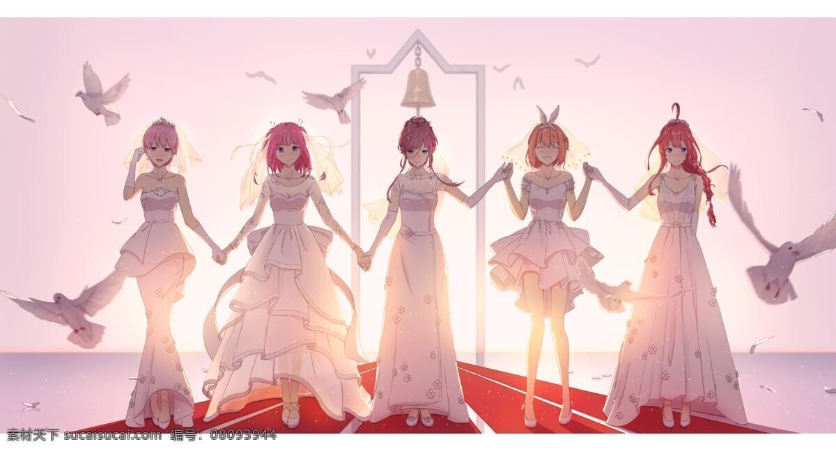 五等分的新娘 动漫 高清图 jpg格式 婚纱 动漫动画 动漫人物
