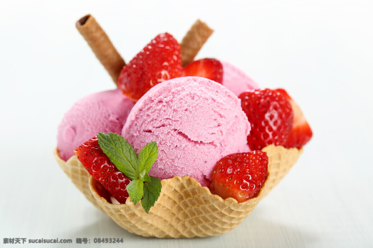 草莓 冰 激 淋 草莓冰淇淋 冰激淋 零食 美食 美味 美食图片 餐饮美食