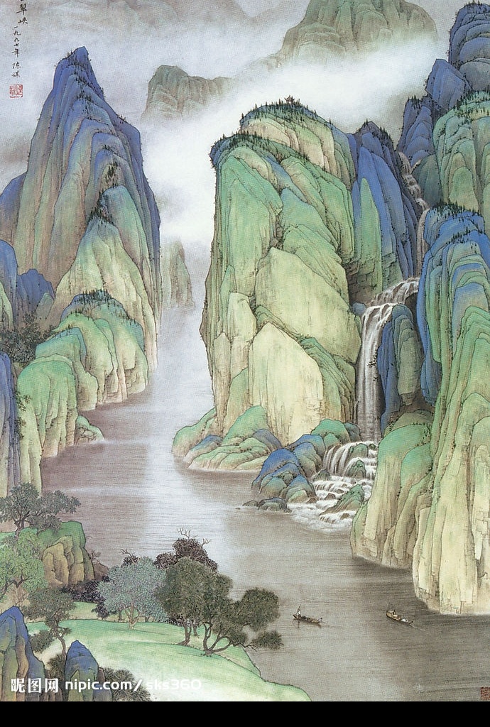 燕山翠峡图 文化艺术 绘画书法 山水名画 设计图库 301