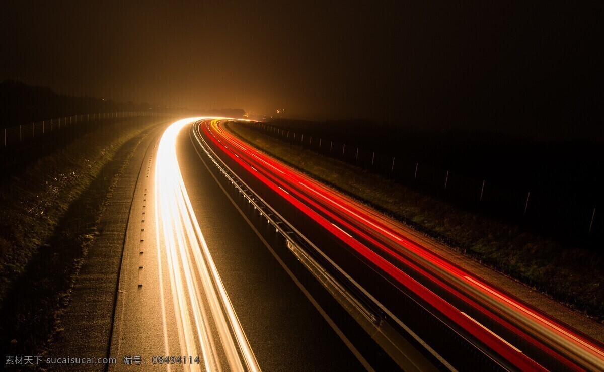 流光 公路 车流 夜景 黑 灯光 车灯 红 高清 背景