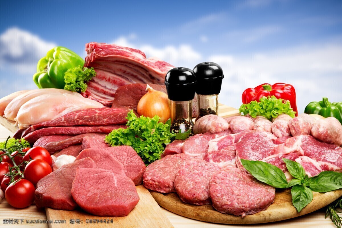 生鲜肉 排骨 肉末 鸡肉 鸡腿 牛肉 猪肉 香肠 红肠 生肉 鲜肉 生牛肉 肉类 食物图片 餐饮美食 传统美食