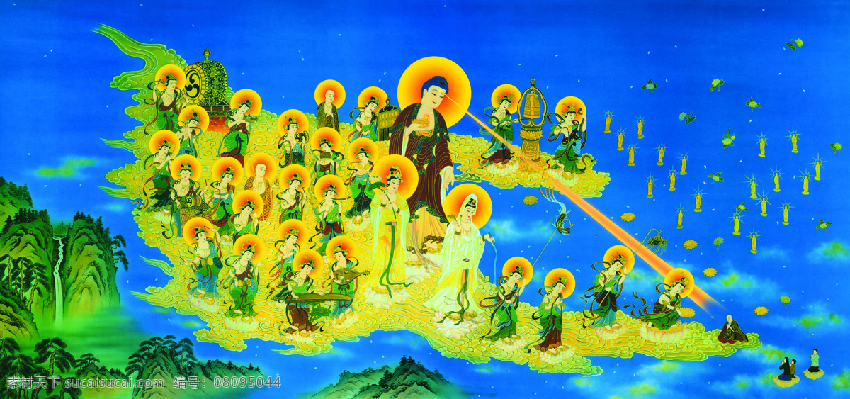阿弥陀佛 接引 图 宗教 接引图 往生 宗教信仰 文化艺术