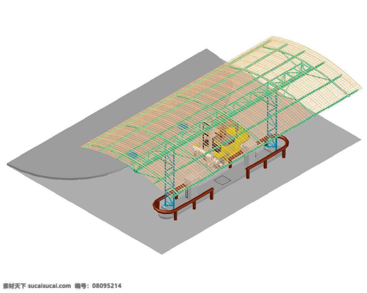 燃料储存棚 建筑 dwg 白色