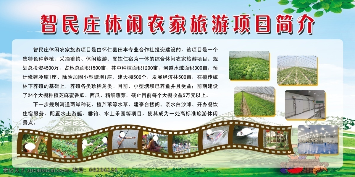 旅游项目简介 简介 项目简介 绿色 照片模板 蓝色 分层