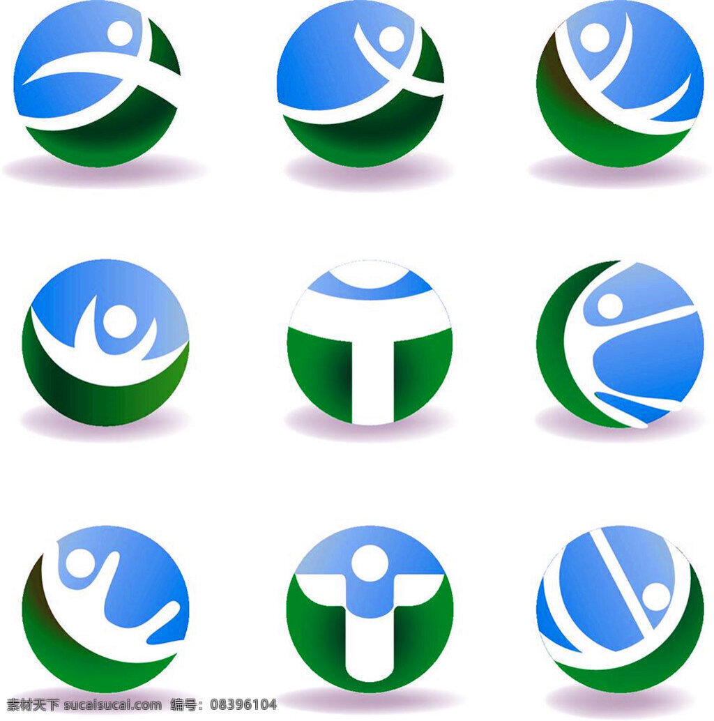 球形 运动 人物 标志 标志设计 商业logo 商业标志设计
