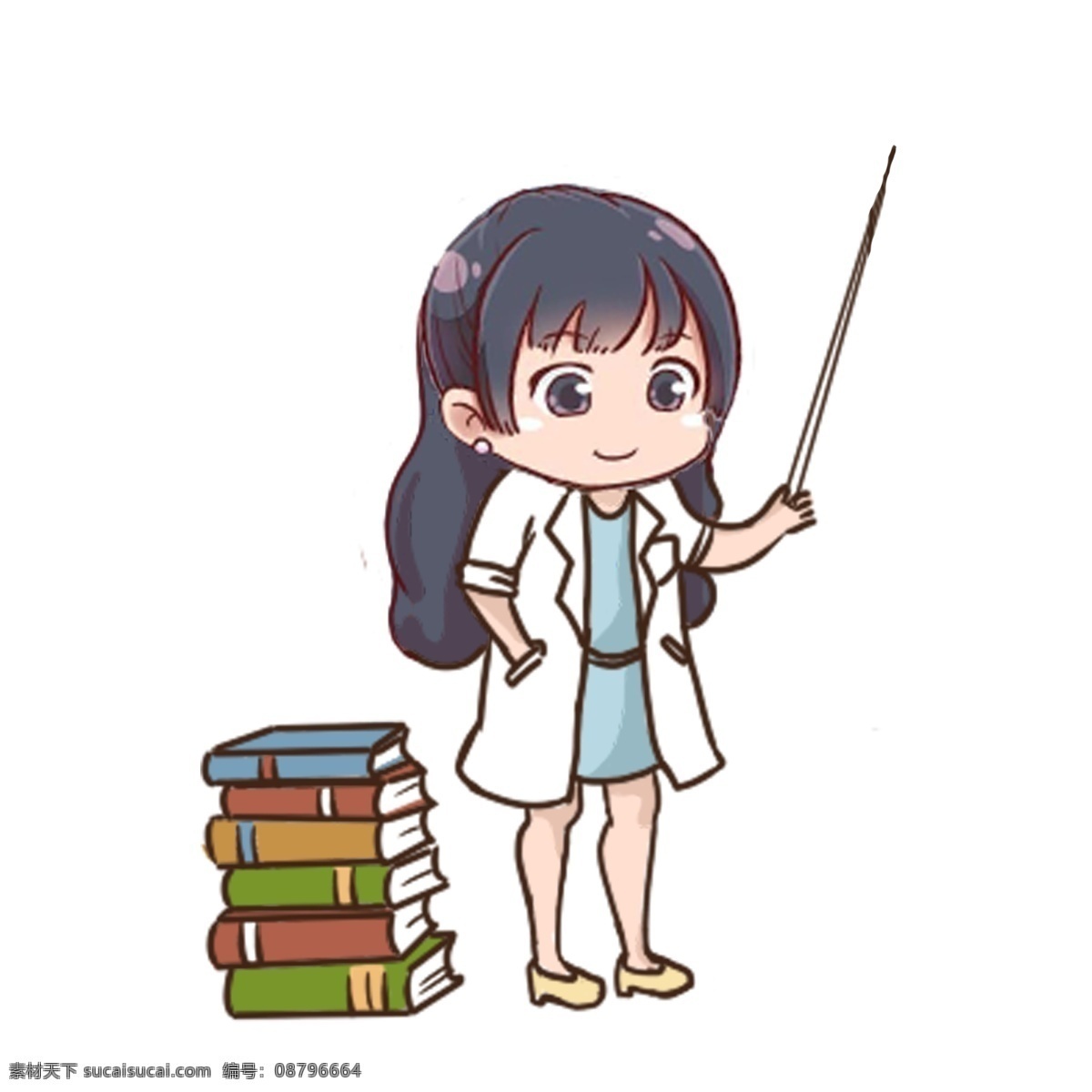 手绘 卡通 老师 教 小朋友 上课 培训班 六一儿童节 开班会 幼儿教育 可爱卡通 博士老师