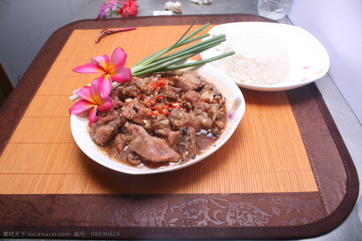 豉汁 蒸 排骨 餐饮美食 传统美食 花朵 鸡蛋花 美食 套餐 豉汁蒸排骨 蒸排骨 psd源文件 餐饮素材