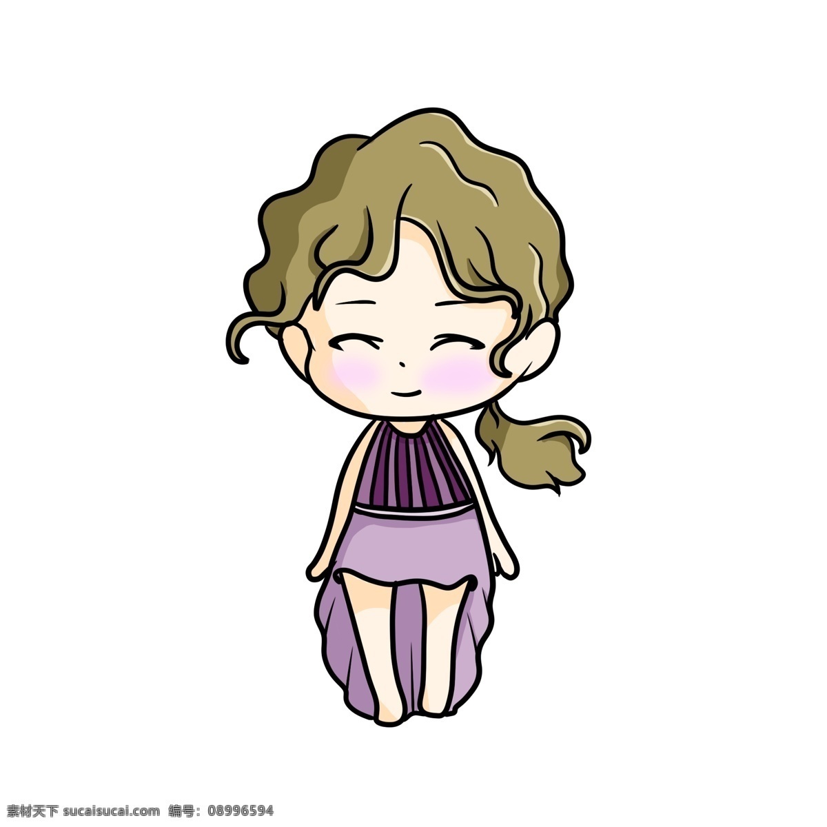q 版 女生 元素 商用 卡通 可爱 萌系 人物