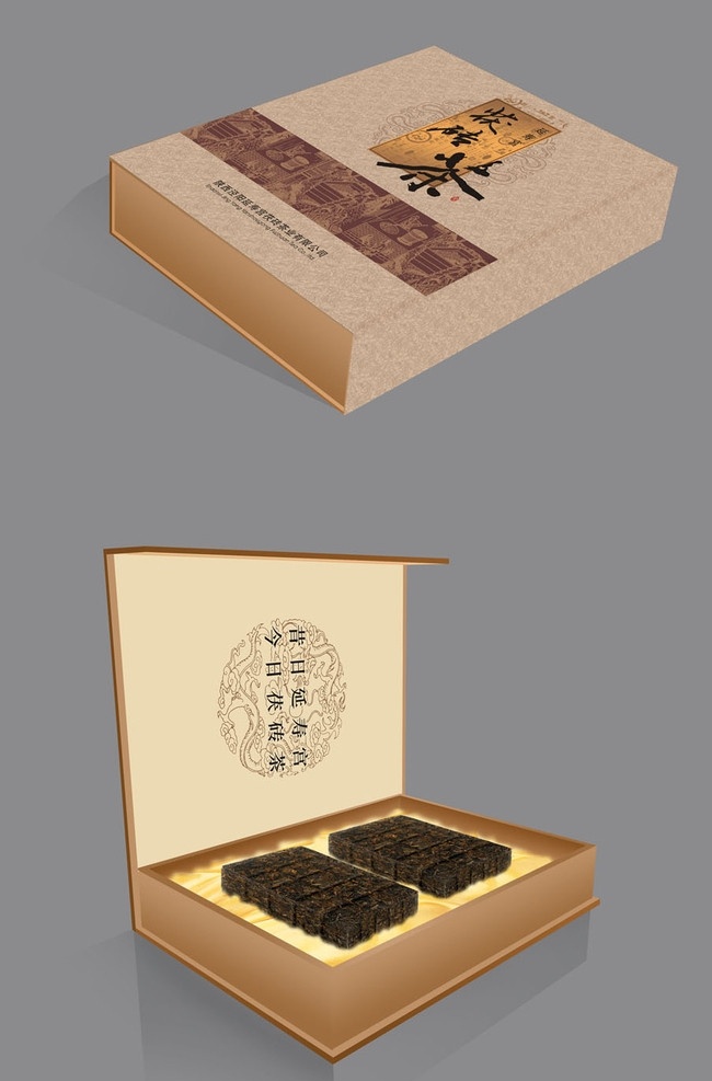 茶叶包装盒 苻砖茶 陈茶 纸盒 丝绸 茗茶 茶叶 经典包装 精品 立体效果 纹理 花纹 龙 包装设计 矢量
