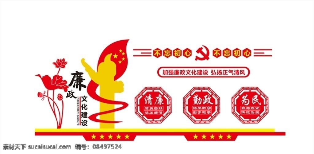 廉政文化 楼梯间文化 四个意思 党建 文化墙 异形