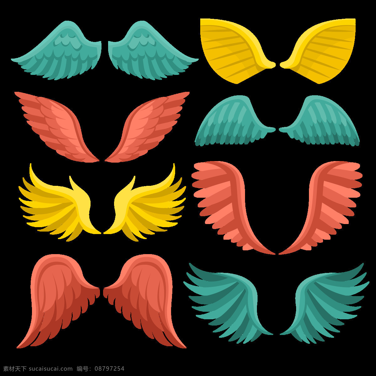 彩色 创意 翅膀 免 抠 透明 图 层 彩色创意翅膀 手绘翅膀 翅膀元素 小 天使 卡通翅膀 翅膀图片素材 纹身图案 翅膀素材 手绘翅膀图片
