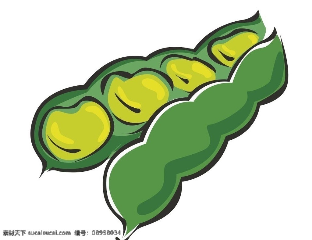 豆角 毛豆 蔬菜 vegetable 简笔画 线条 线描 简画 黑白画 卡通 手绘 标志图标 简单手绘画 矢量 生活百科矢量