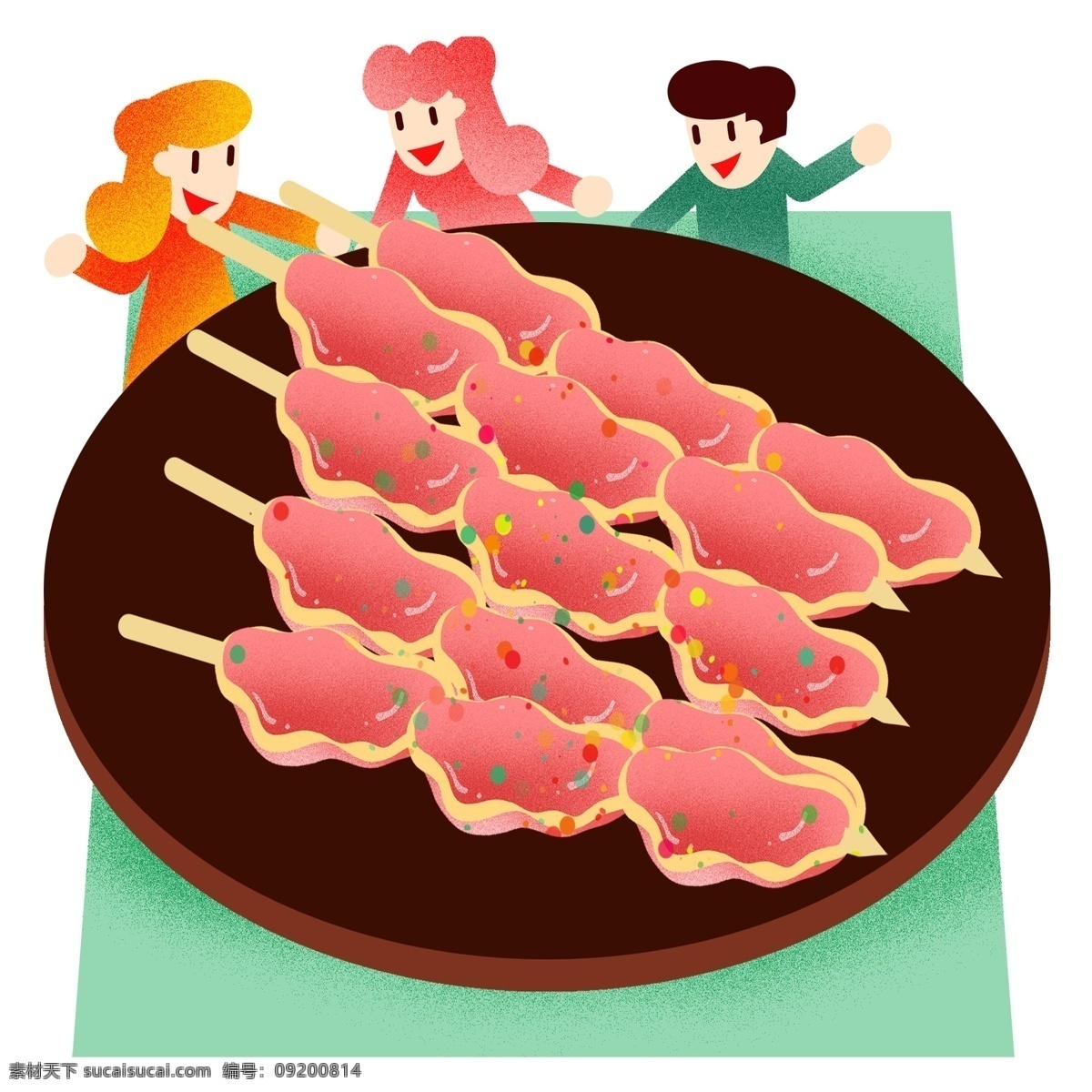 夏季 撸 串烧 烤肉 串 聚会 撸串 吃肉 小清新 夏天