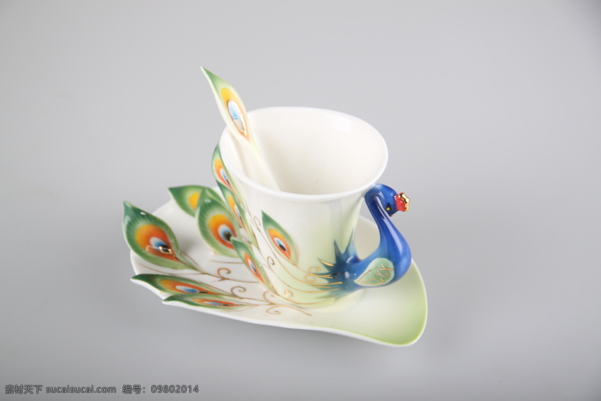 杯子 茶杯 茶具 瓷杯 精致 咖啡杯 孔雀 水杯 瓷杯子 口杯 生活素材 生活百科 矢量图 日常生活