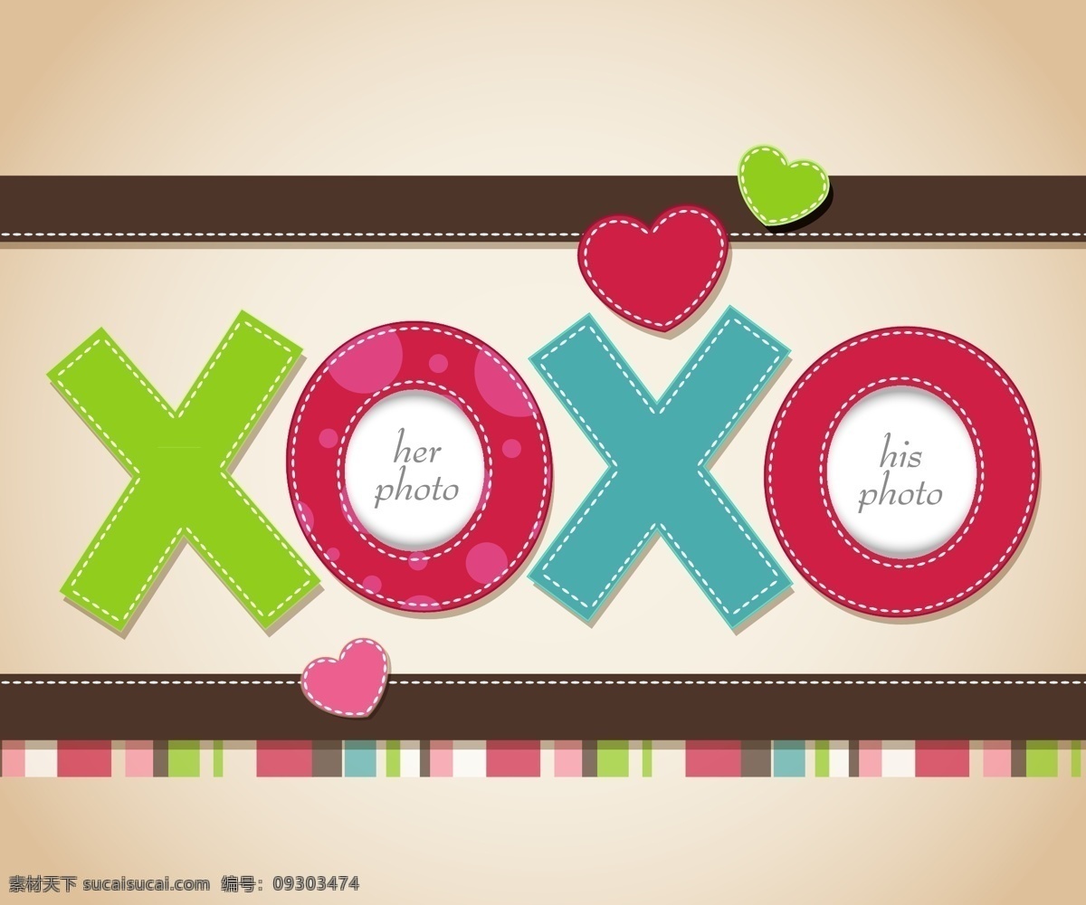 竖条 底纹 爱心 xoxo 矢量图 花纹花边