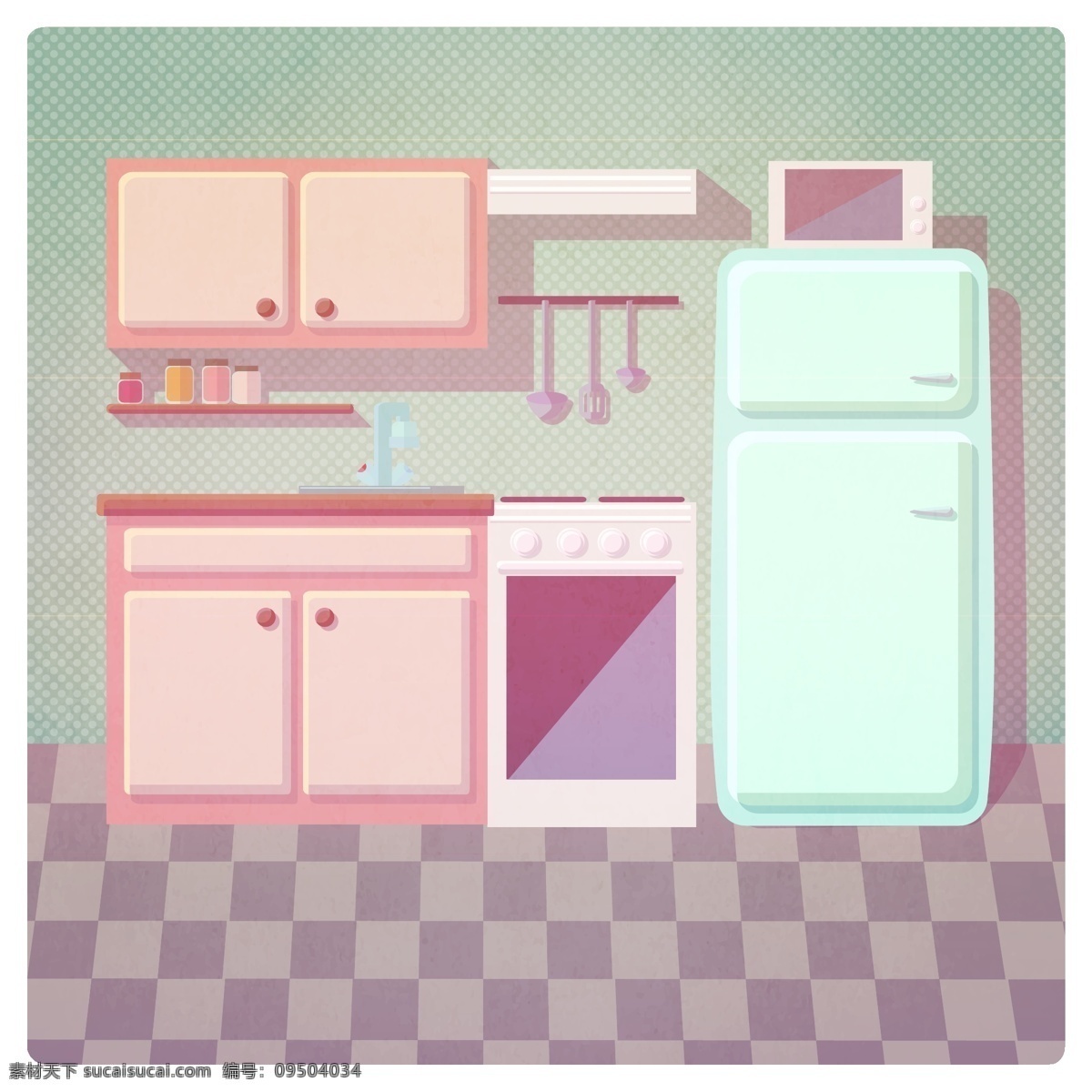 整洁 厨房 插画 矢量 整洁厨房 矢量厨房 矢量趣多多 标志图标 其他图标