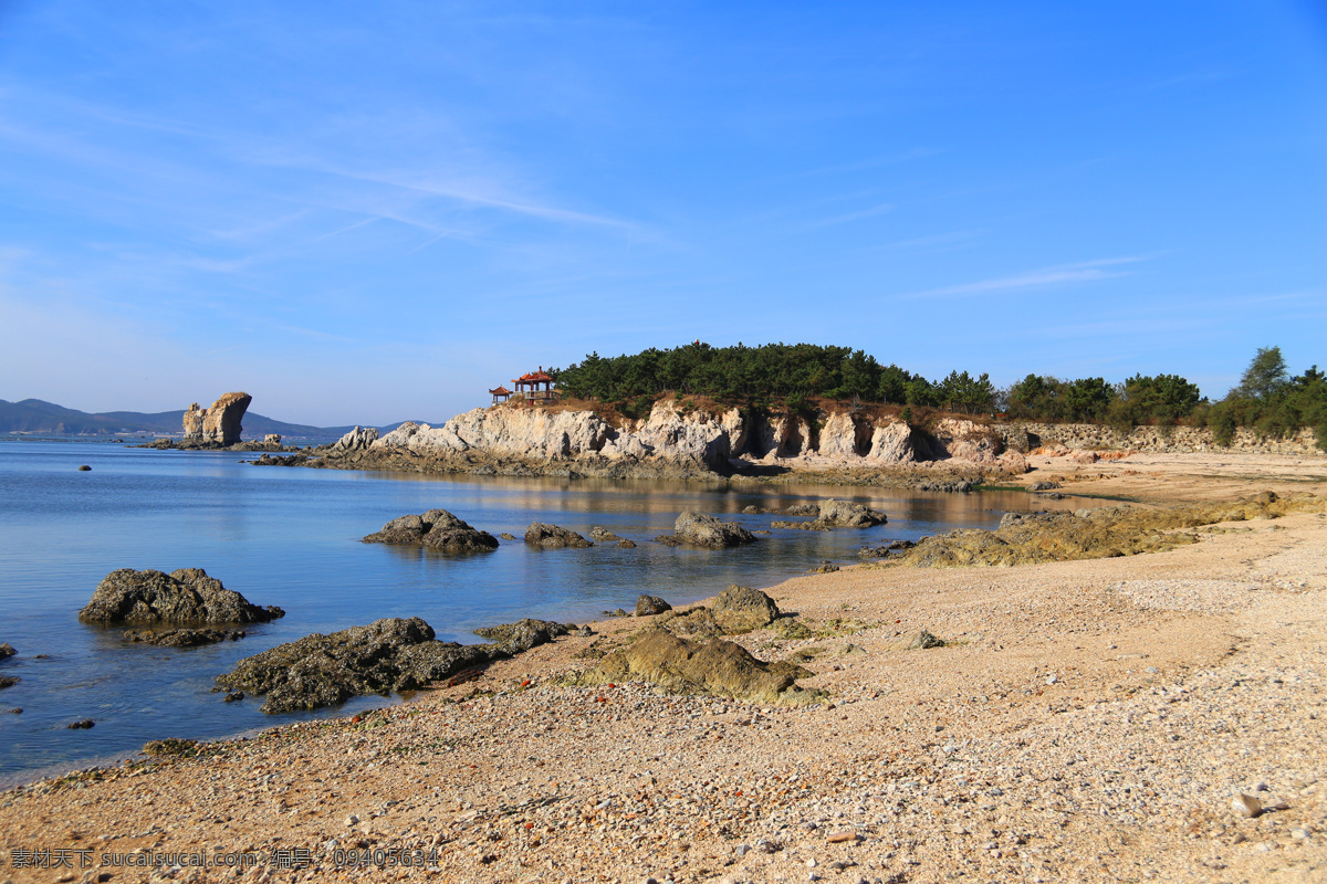 海滩 国内旅游 海水 礁石 蓝天 旅游摄影 沙子 滩 岩石 psd源文件