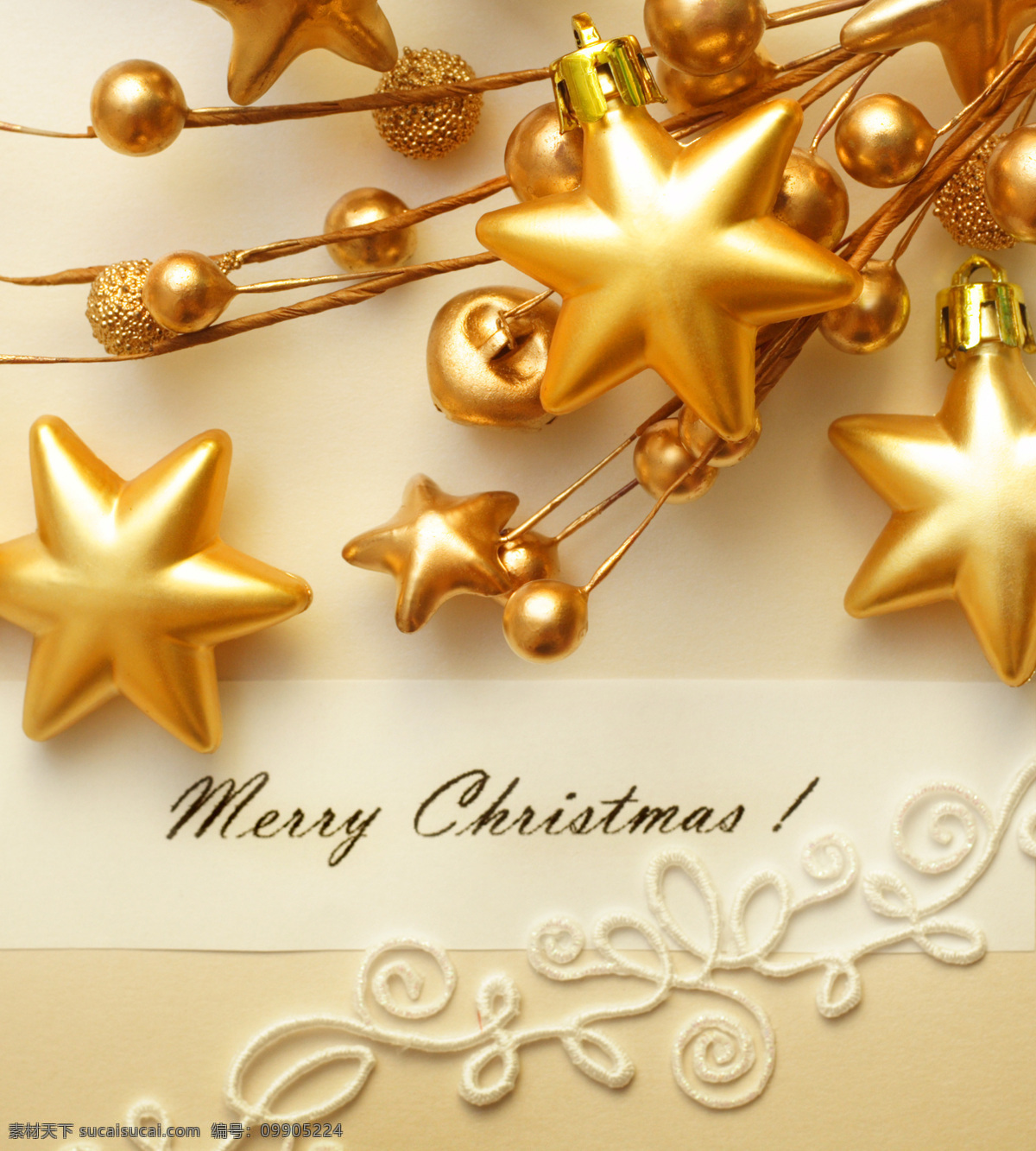 金色 圣诞球 五角星 圣诞节 圣诞装饰物 圣诞节元素 节日庆典 生活百科