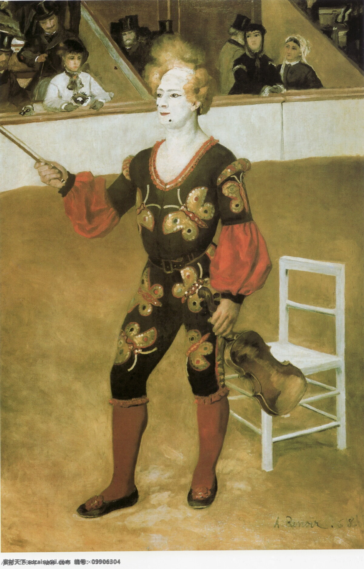 法国 绘画书法 男人 人物油画 文化艺术 西方油画 小丑 油画 雷诺阿 油画作品 大师作品 椅子 当代 艺术家 作品 家居装饰素材